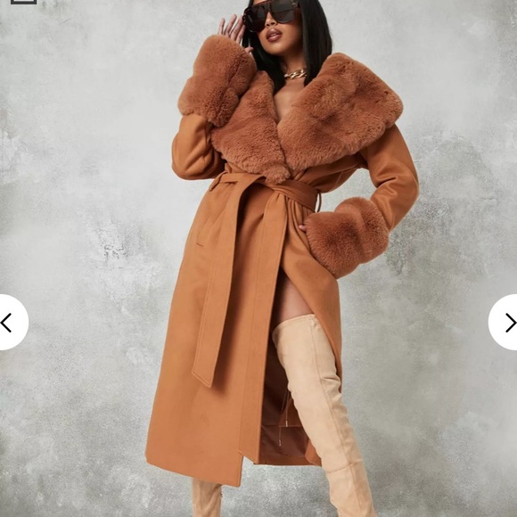 Missguided Jackets & Blazers - Missguided faux fur trim coat